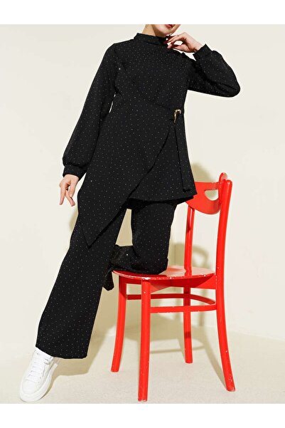 Lavanta Tekstil Mini Stone Belt Detail Double Set