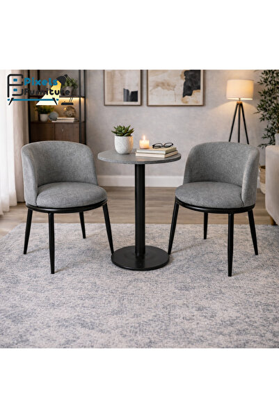 PixelsFurniture مجموعة كرسيين وطاولة من بكسل الأثاث، قواعد معدنية على شكل خشب...