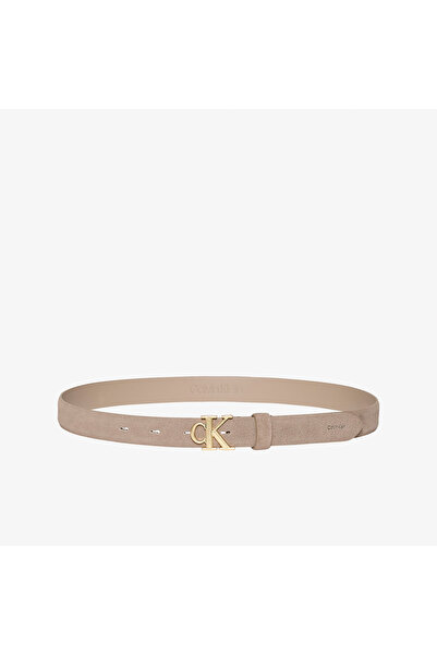 Calvin Klein Buckle 25mm Fixed Belt Suede Kadın Kahverengi Kemer