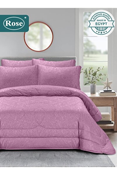 Rose Flory Microfiber Comforter Set 6 Pieces, Fits 200x200 cm King Size Bed, ...