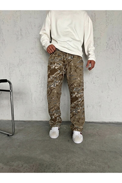 Wonraces Ανδρικό παντελόνι με ελαστική μέση και Με σχέδιο καμουφλάζ ρυθμιζόμε...
