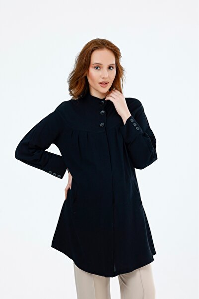 KATLİN MATERNİTY WEAR Hamile Cepli Tunik Gömlek , Keten Viskon Karışımlı Kuma...