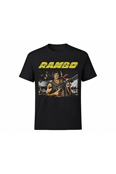 COMVİCHO رامبو مطبوع تي شيرت أسود