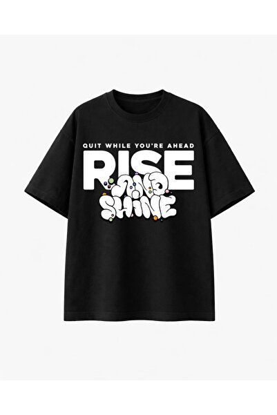 COMVİCHO ريز مطبوع تي شيرت أسود