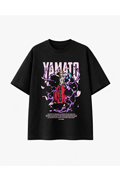 COMVİCHO ياماتو مطبوع تي شيرت أسود