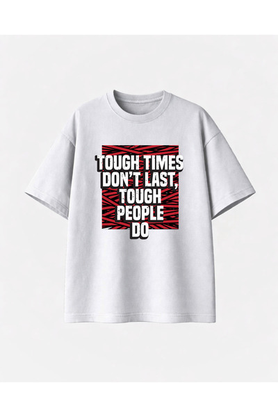 COMVİCHO Tough Times Printed White Tshirt