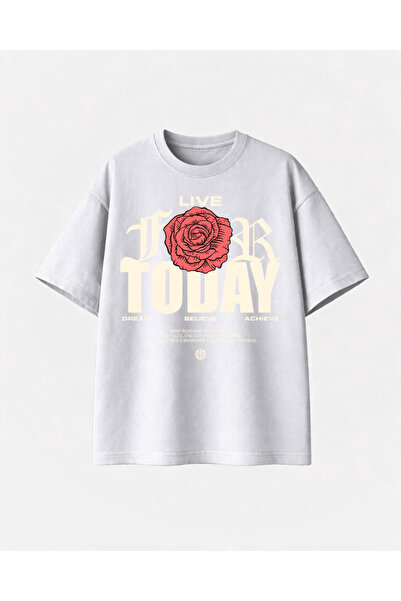 COMVİCHO تي شيرت أبيض من ليڤ فور توداي مطبوع