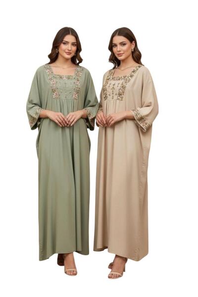 Gelert Soft, loose-fitting embroidered women's jalabiya for special occasions...