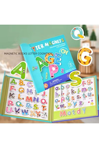 Toybox كتاب مونتيسوري المغناطيسي للحروف، ألغاز تعليمية مبكرة للحروف للأطفال، ...