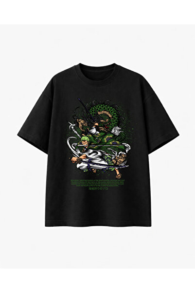 COMVİCHO تي شيرت رورونوا زورو مطبوع أسود