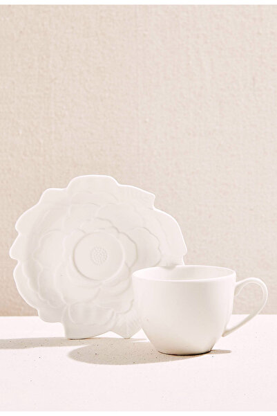 Paşabahçe Gül Porselen Çay Fincanı Beyaz