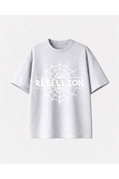 COMVİCHO قميص أبيض من ريبيلون مطبوع