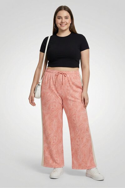 Tribe of 6 Women Regular Fit Allover Print Palazzo Pants, Pink