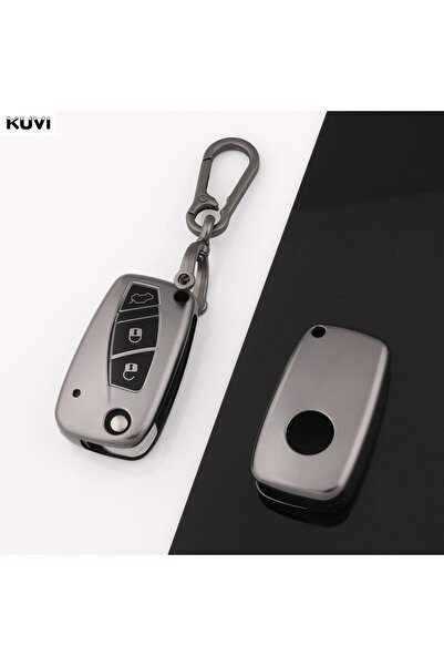 Choice غطاء مفتاح سيارة جديد قابل للطي من مادة TPU، لون رمادي داكن، طقم من قط...