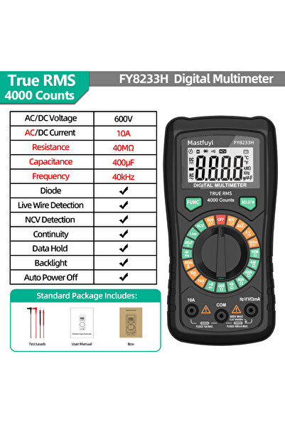 Choice1 FY8233H MASTFUYI Intelligent Digital Multimeter Ture RMS AC/DC Voltag...