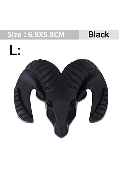 Choice4 ملصقات معدنية ثلاثية الأبعاد مطلية بالكروم باللون الأسود، شعار رأس كب...