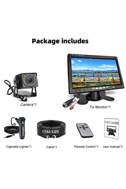 Choice كاميرا عرض خلفية للشاحنة، كاميرا رؤية خلفية للسيارة 24 فولت، شاشة LCD ...