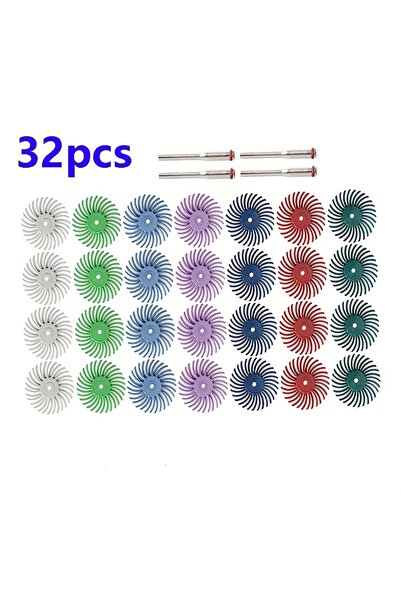 Choice 32PCS 32pcs 1 Inch Bristle Disc Kit with 3mm Shank for Rotary Tools,De...