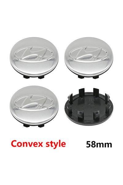 choice2 HYUNDAI 58mm silver ABS ‌4Pcs 56mm 58mm 60mm Hyundai Car Wheel Center...