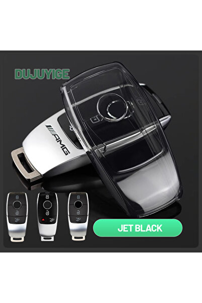 choice2 غطاء مفتاح سيارة شفاف من مادة TPU باللون الأسود (نمط MB-B) لسيارات مر...