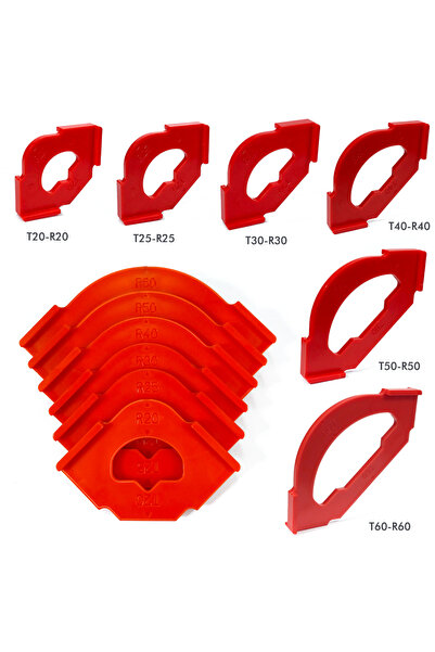 Choice3 Red 6-piece set Woodworking Trimming Machine Round Corner Template St...