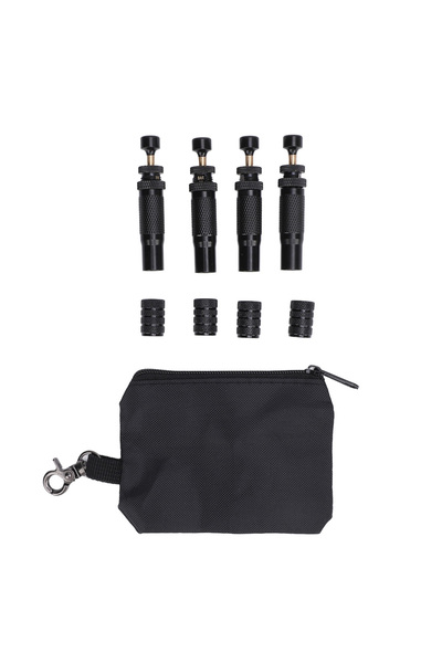 Choice طقم صمامات تفريغ هواء الإطارات (4 قطع) أسود اللون، قابل للتعديل مع خاص...