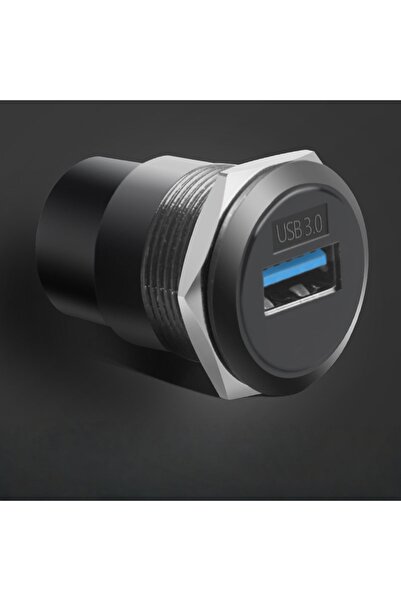 Choice14 USB3.0 black 1pc Metal Round Sket Module D Type RJ45 Straight Throug...