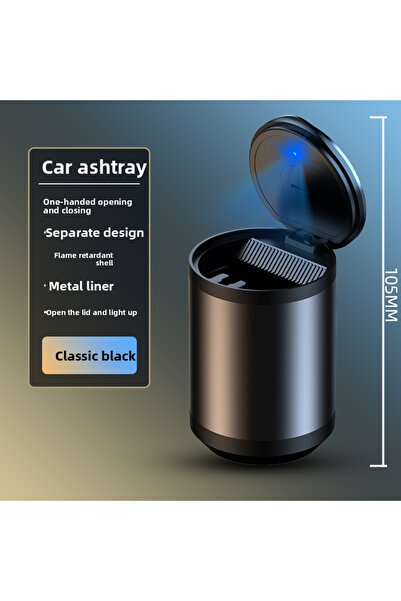 Choice Black long Aluminum Alloy Car Ashtray Garbage Coin Storage Cup Contain...