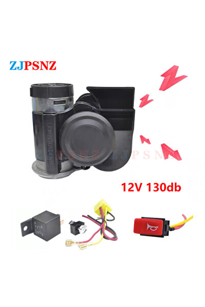 choice2 طقم بوق هوائي ثنائي النغمة أسود 12 فولت 130 ديسيبل، متوفر بجهد 12 فول...