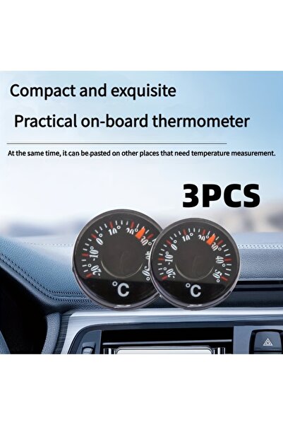 Choice 3Pcs 3-Pack Black Round Celsius Thermometer Mini Indoor/Outdoor Univer...