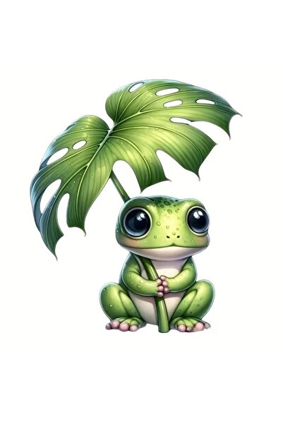 Choice ملصق PVC على شكل ضفدع لطيف يحمل ورقة شجر، مقاس 11×13 سم، متين وسهل الا...