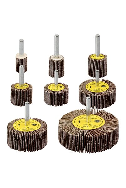 Choice مجموعة صنفرة بعجلات مسطحة مكونة من 8 قطع، تشكيلة عجلات صنفرة أسطوانية ...