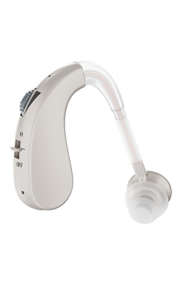 Choice1 سماعات أذن مفرد فضية قابلة لإعادة الشحن لكبار السن مع خاصية إلغاء الض...