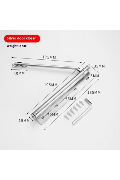 Choice1 Silver Adjustable Closure Door Lk Aluminum Alloy Automatic Gate Arms ...