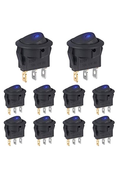 Choice 10pcs Blue 10pcs Rker Switch 12V 20A DC Blue Led Light Circle Rker Swi...