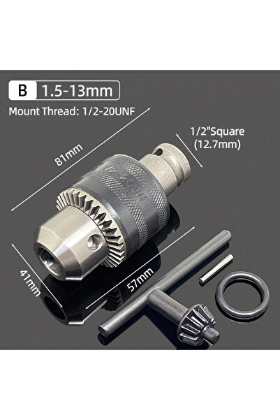 Choice5 (B) محول مقبس مربع 1/2 بوصة سريع التغيير بسن 1/2"-20UNF لقابض المثقاب...