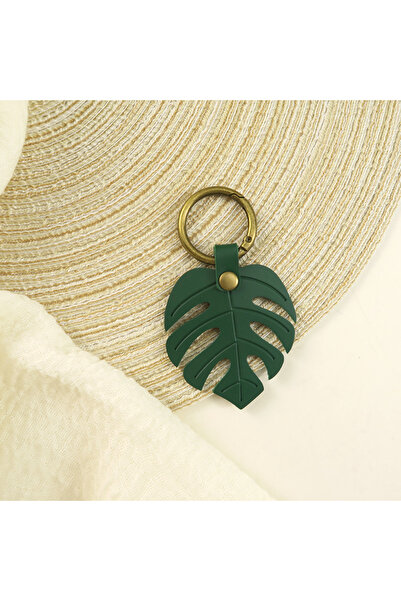 Choice1 Green B PU Faux Leather Mtera Keychain | Simulated Leaf Car Key Charm...