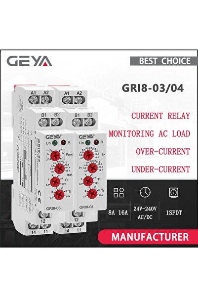 Choice1 GRI8-03 جهاز مراقبة التيار الزائد أو الناقص 1.6-16 أمبير، GEYA GRI8-0...