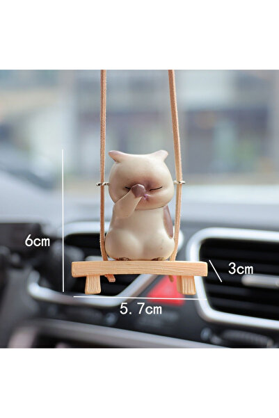 choice2 Light gray Creative Face Covering Cat Swing Car Accessories Decorativ...