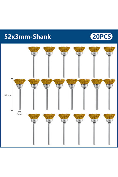 Choice1 20pcs XCAN 10/20pcs Brass Wire Brush Set 3.0mm Shank Polishing Wheel ...