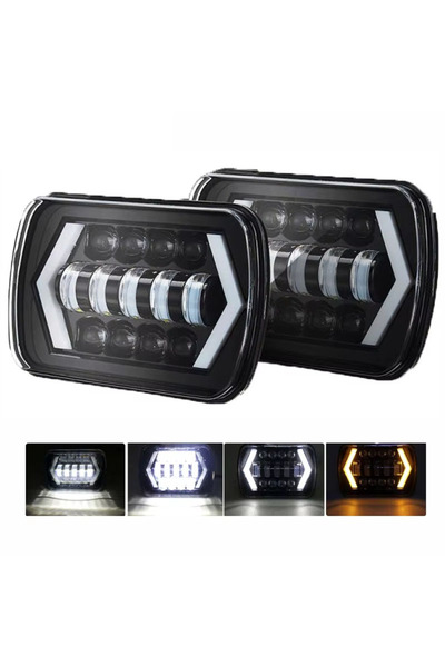 Choice 2Pcs Arrow Yellow Turn Signal Light 7x6" 5X7" Waterproof LED Projector...