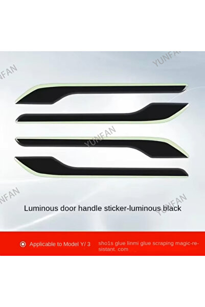 Choice Night glow black For Tesla Car Door Handle Stickers Anti-Scratch Lumin...