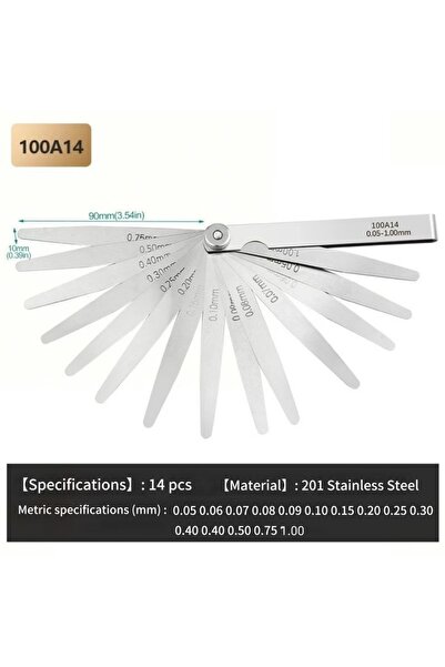 Choice مجموعة حشوات مكونة من 17 قطعة و14 شفرة لضبط الخلوص المتري، بمقياس فجوة...