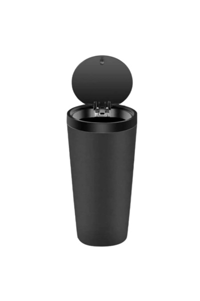 Choice1 سلة مهملات صغيرة سوداء للسيارة مع غطاء، حامل أكواب محمول للسيارة سعة ...