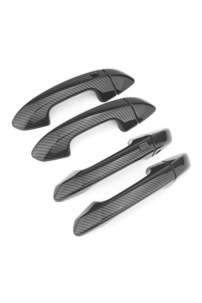 Choice1 غطاء مقبض باب خارجي من ألياف الكربون باللون الأسود اللامع، بتصميم ألي...