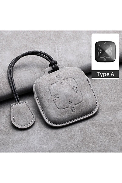 Choice1 Gray A2 Leather 4 Butt Car Remote Key Case Cover for Zeekr 001 X 2021...