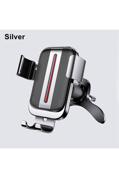 Choice حامل هاتف جديد مُطوّر يُثبّت على فتحة تهوية السيارة، فضي اللون، يعمل ب...