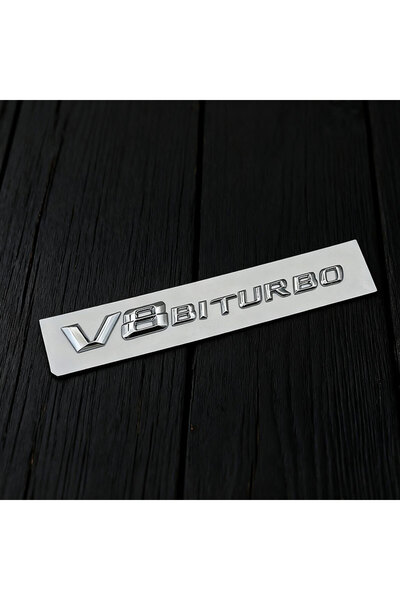 Choice1 شعار V8 BITURBO ثلاثي الأبعاد محدب من الكروم ABS، حروف سوداء مطلية با...