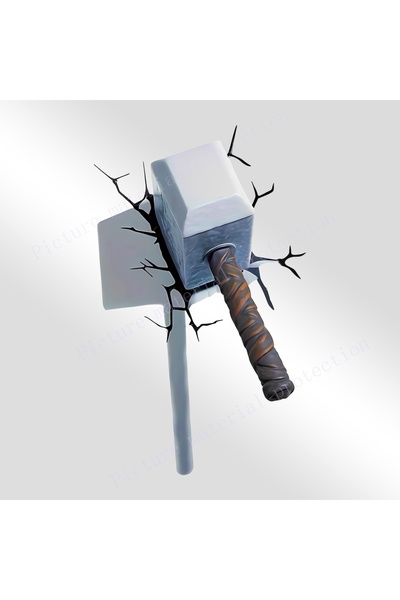 Choice 10.9x18CM 1pc Eye-Catching 3D Crack Hammer Car Stickers for All-Terrai...