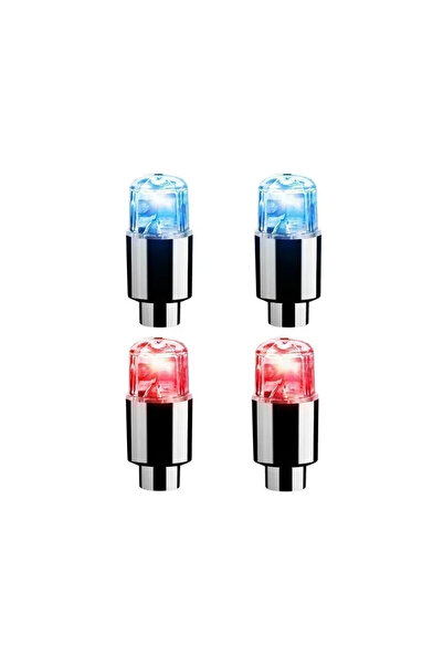 Choice17 2 مصابيح LED ملونة لصمامات عجلات السيارات والدراجات النارية، لون أزر...